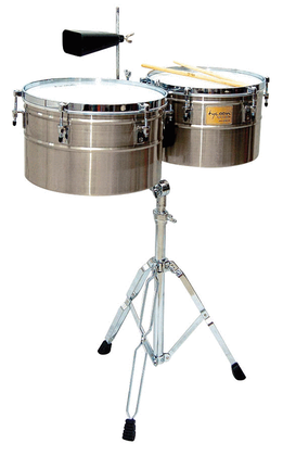 Deep-Shell Brushed Chrome Finish Timbales