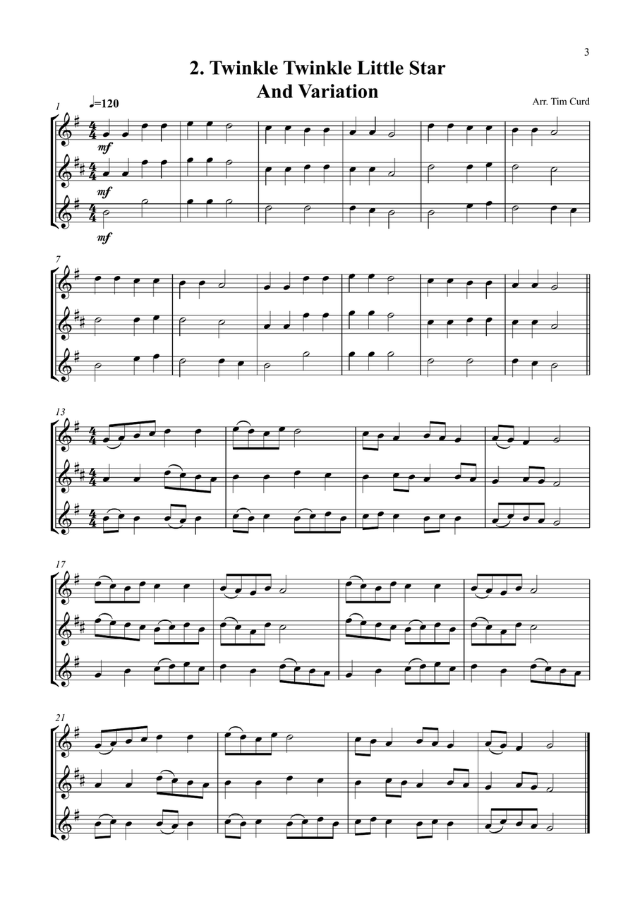 14 Fun Trios For Trumpet, Alto and Tenor Saxophone. Small Ensemble scores gallery preview page 3