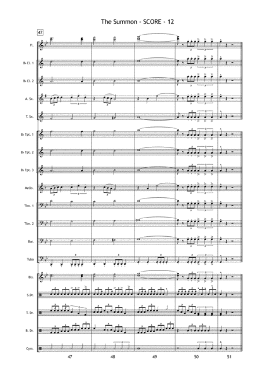 The Summon The Summon Marching Band scores gallery preview page 13