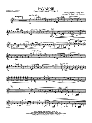 Pavanne (from Symphonette No. 2): 1st B-flat Clarinet