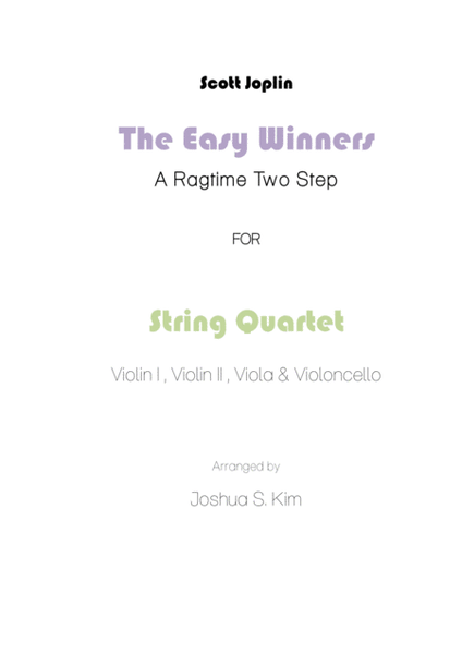 The Easy Winners for String Quartet ("The Sting" Theme) image number null