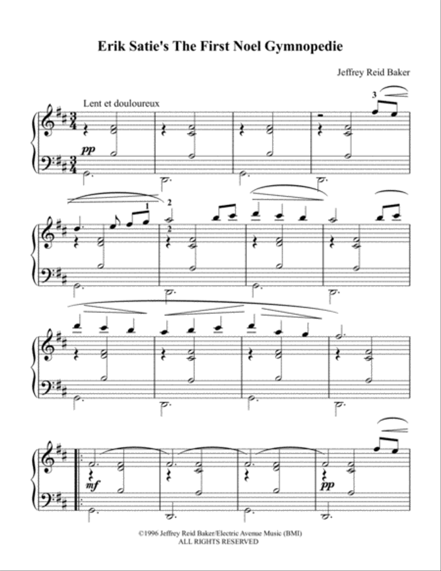 Erik Satie's The First Noel (A Composer's Christmas) Piano Solo scores gallery preview page 2