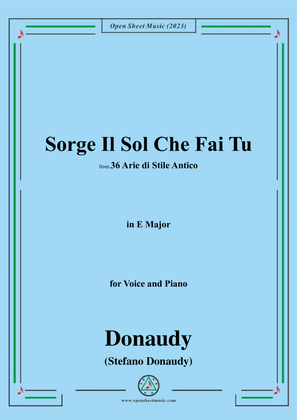 Donaudy-Sorge Il Sol Che Fai Tu,in E Major