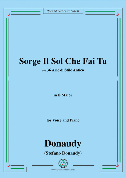 Donaudy-Sorge Il Sol Che Fai Tu,in E Major