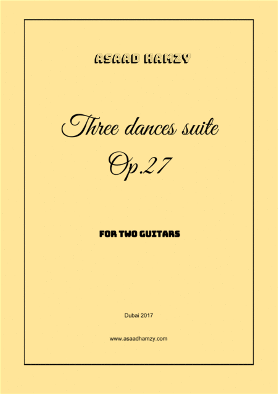 Three dances suite for two Guitars Op.27 Classical Guitar scores gallery preview page 1