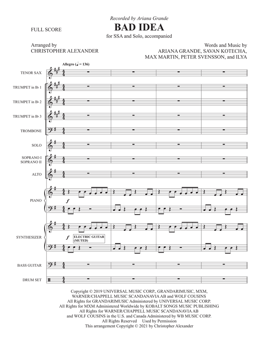 Bad Idea Large Ensemble scores gallery preview page 4