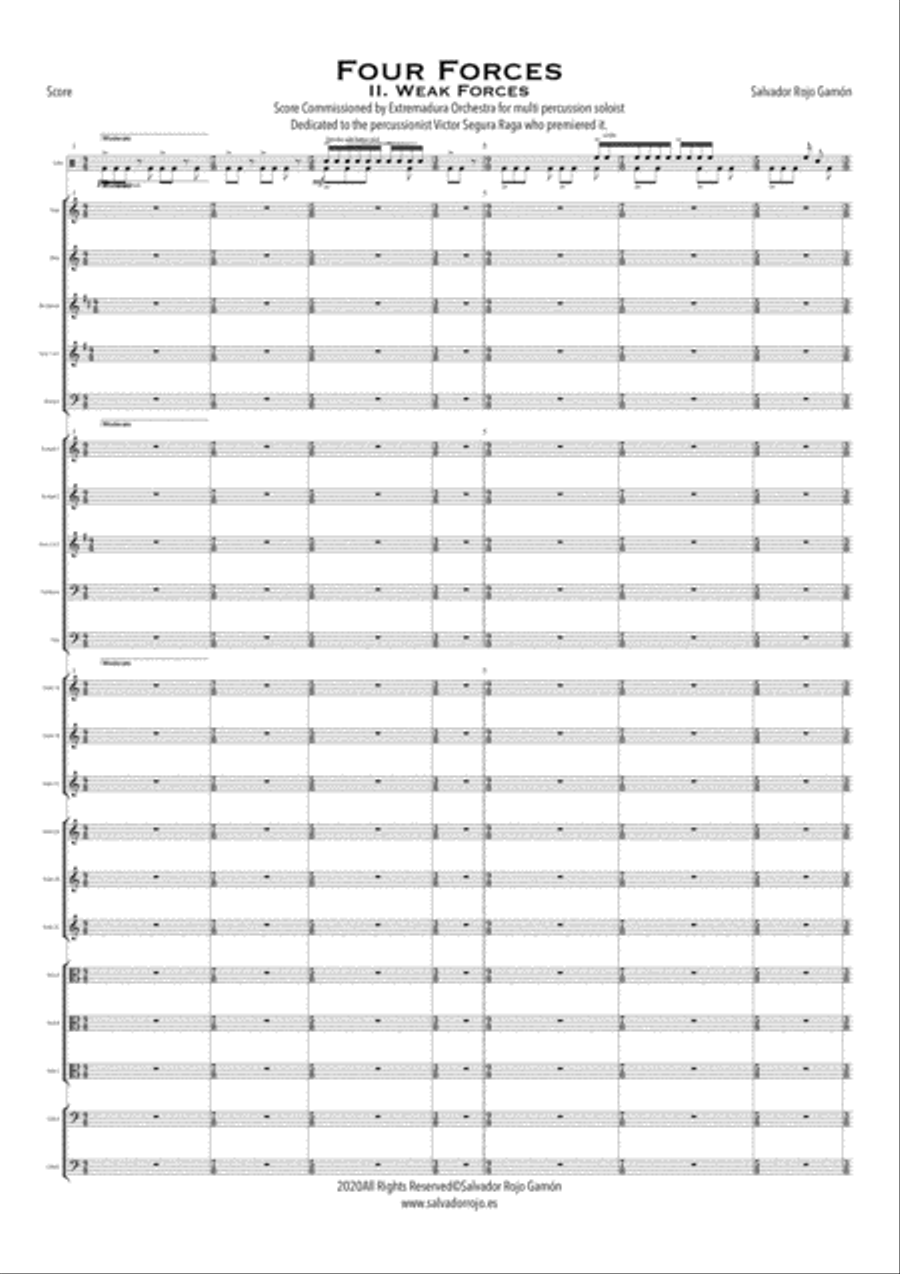 Four Forces (Second movement) II. Weak Forces Percussion Ensemble scores gallery preview page 6