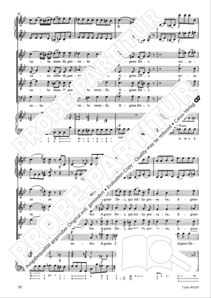 Missa brevis in B flat major 4-Part scores gallery preview page 39