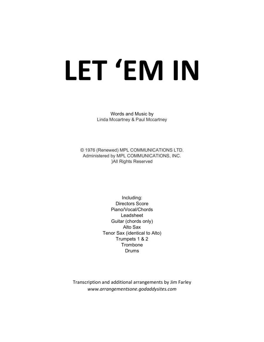 Let 'em In Tenor Saxophone scores gallery preview page 1