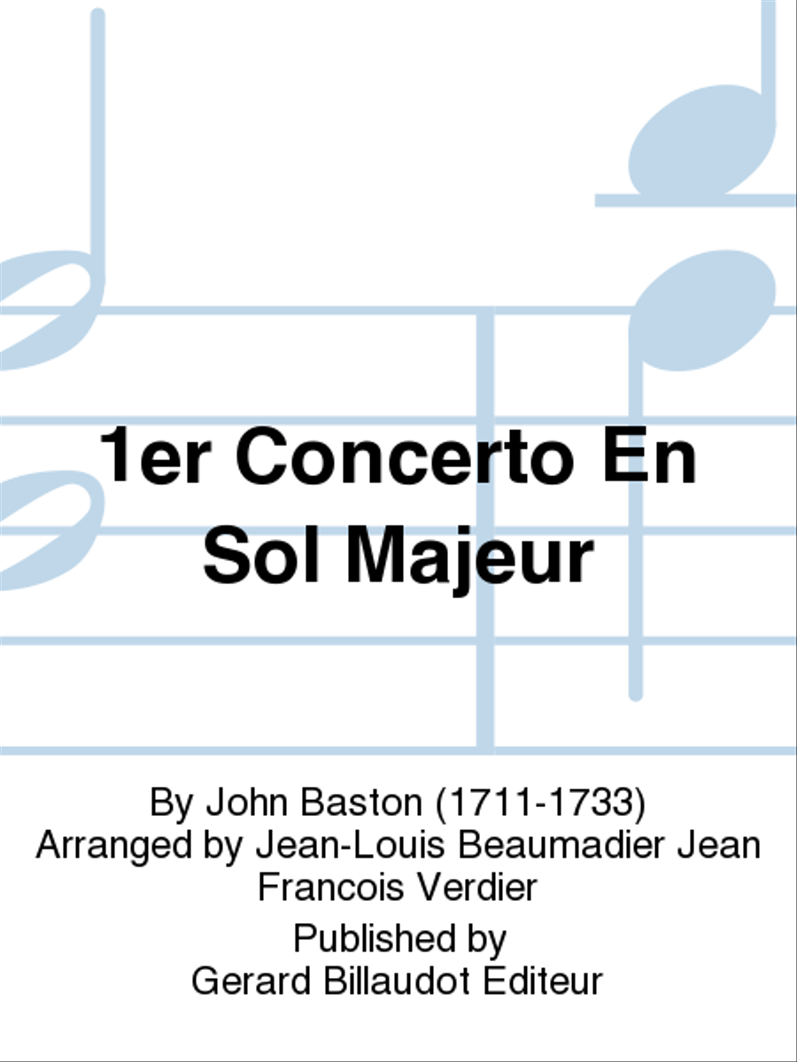 1er Concerto en Sol Majeur Chamber Music scores gallery preview page 1