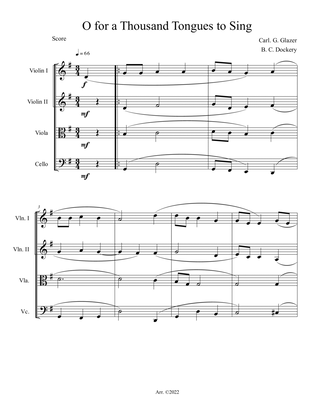 O for a Thousand Tongues to Sing (String Quartet)