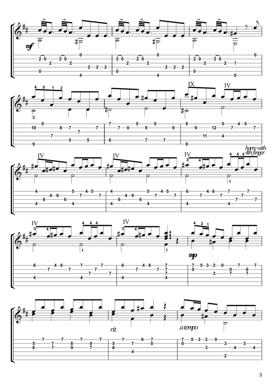 Concerto in D Major RV 93 Guitar solo Acoustic Guitar scores gallery preview page 3