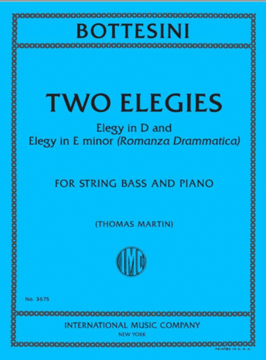 Two Elegies: Elegy in D and Elegy in E minor (Romanza Drammatia)