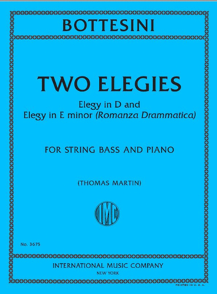 Book cover for Two Elegies: Elegy In D And Elegy In E Minor (Romanza Drammatica)