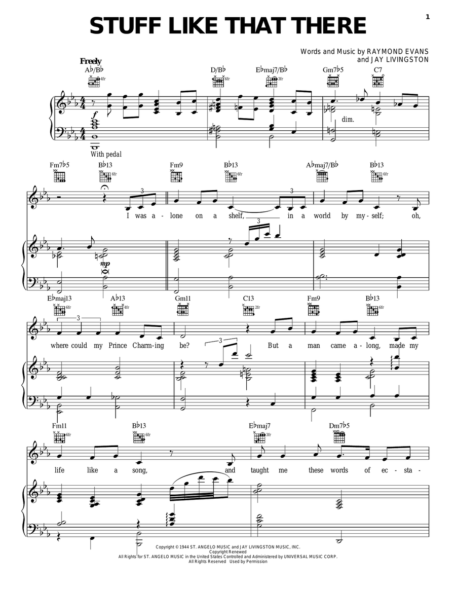 Stuff Like That There Piano, Vocal scores gallery preview page 1