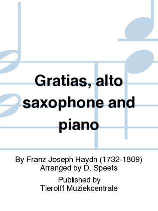 Book cover for Gratias, Alto Saxophone & Piano