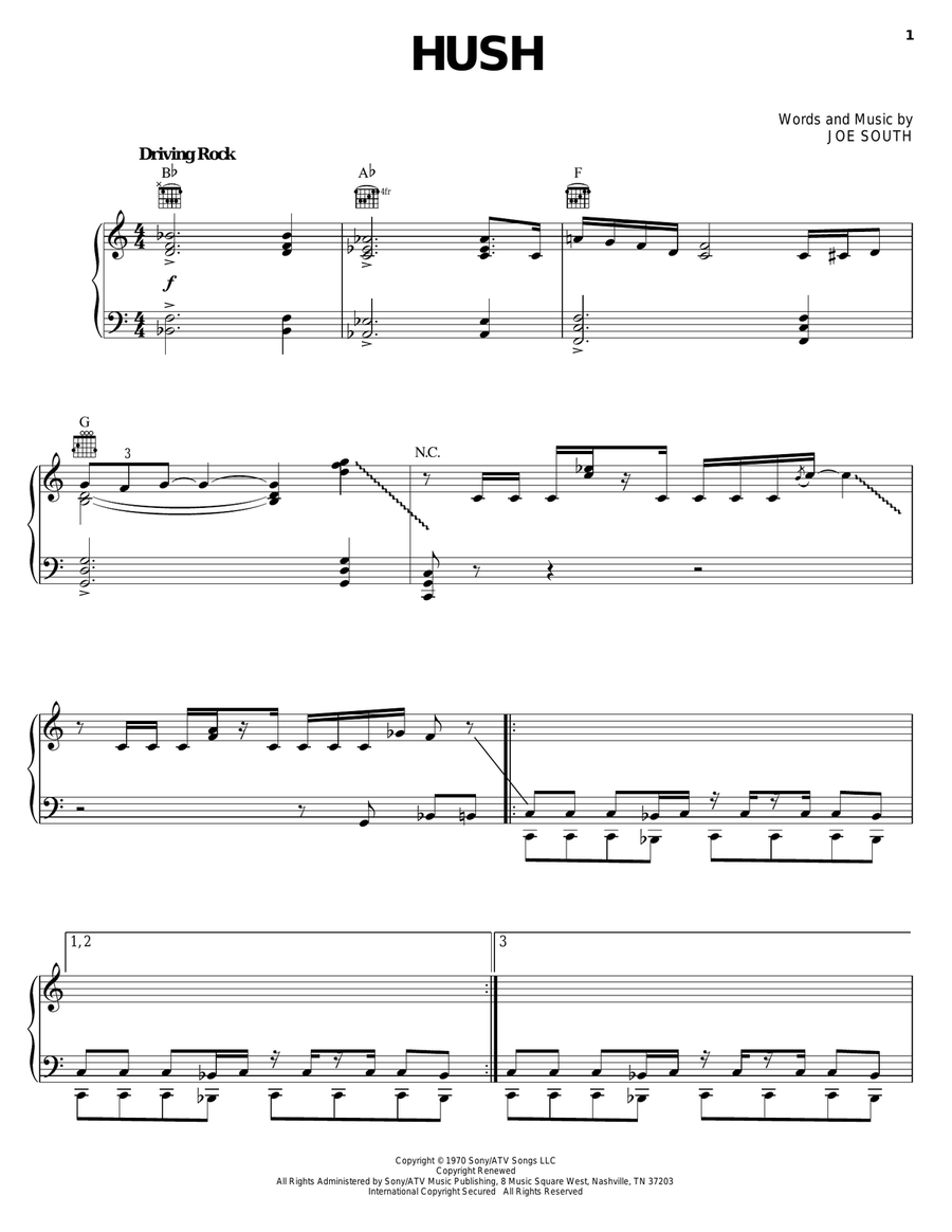 Hush Guitar scores gallery preview page 1