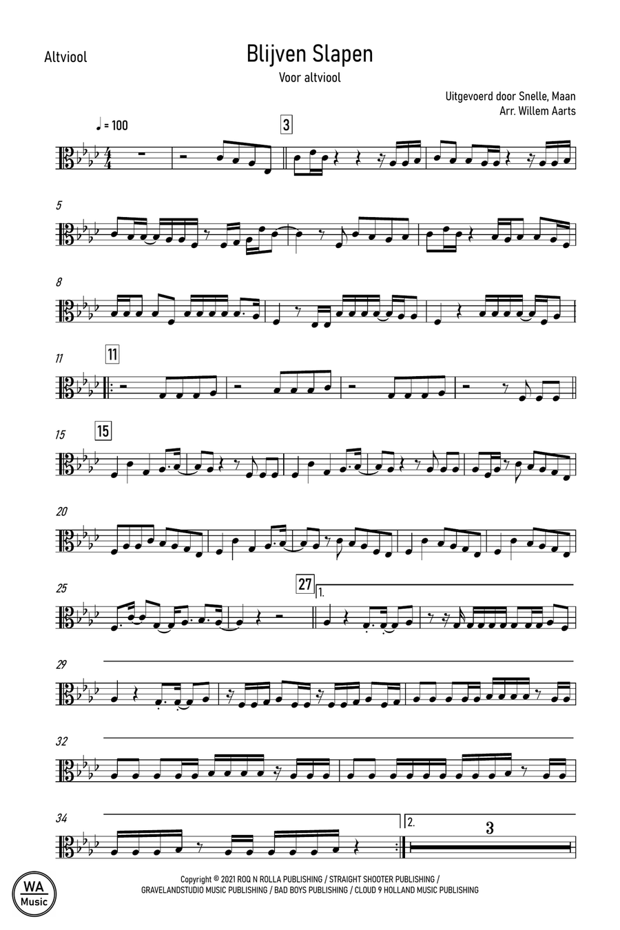 Snelle Maan Viola Solo scores gallery preview page 1