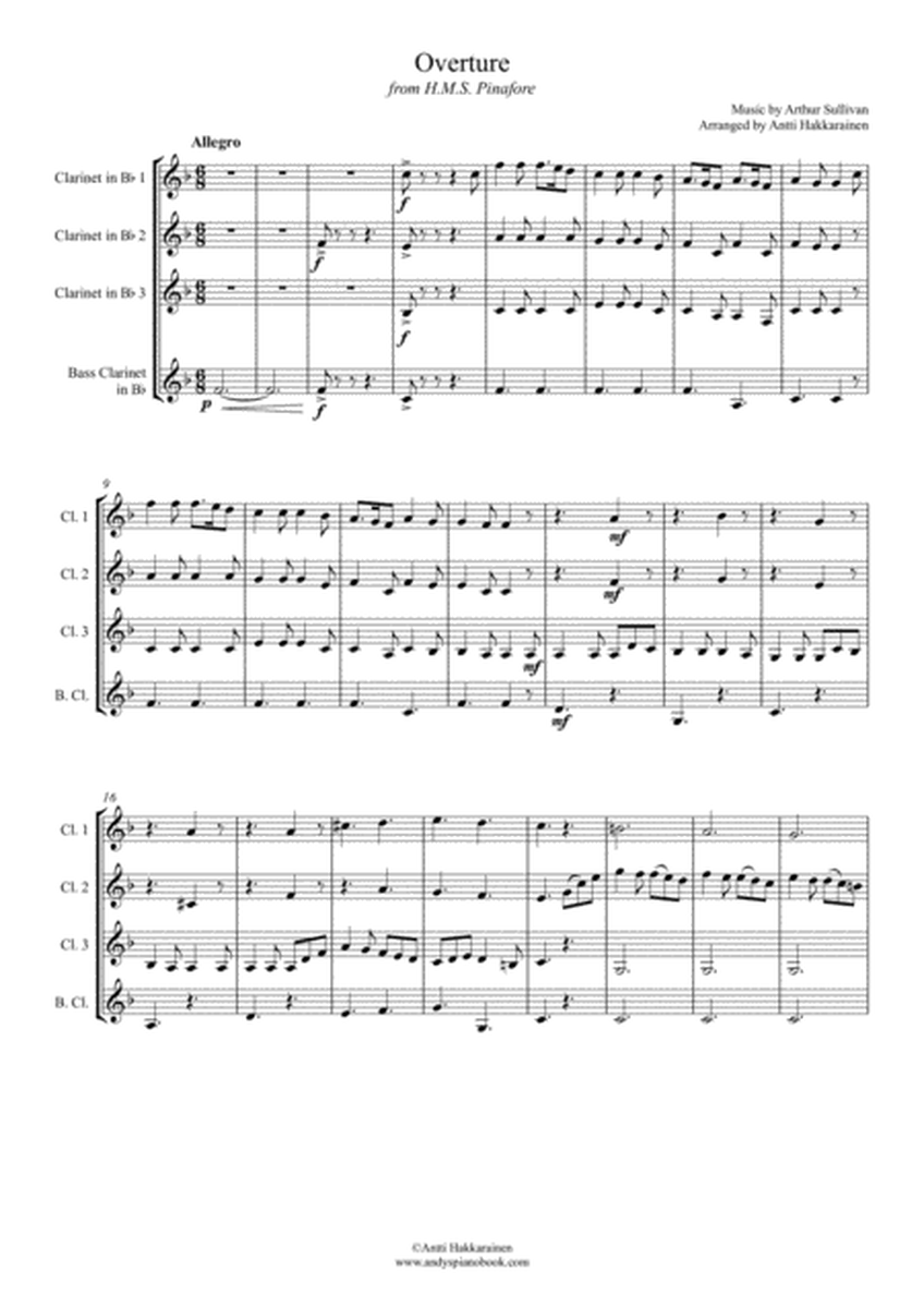 Overture from H.M.S. Pinafore - Clarinet Quartet