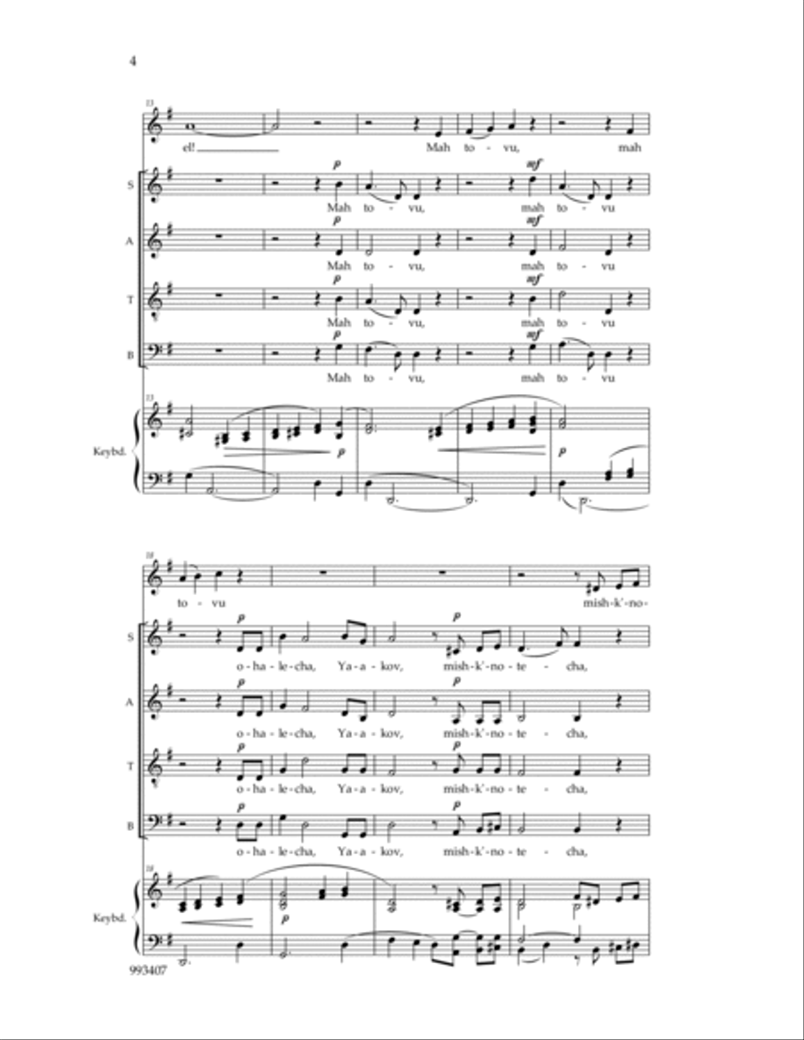 Ma Tovu Ma Tovu 4-Part scores gallery preview page 2