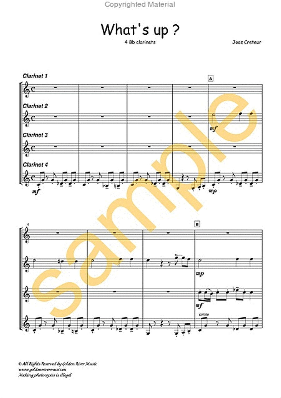 What's up Clarinet Quartet scores gallery preview page 2