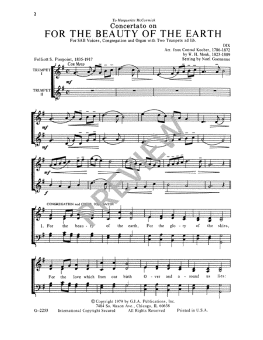 For the Beauty of the Earth 3-Part scores gallery preview page 3