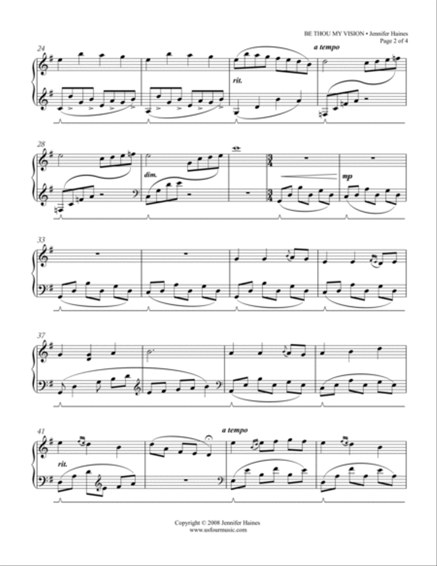 Be Thou My Vision Piano Solo scores gallery preview page 2