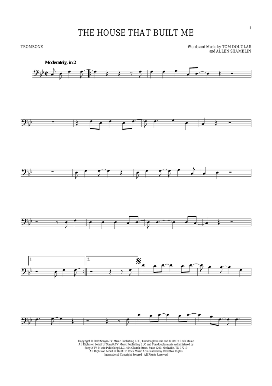 The House That Built Me The House That Built Me Trombone Solo scores gallery preview page 1