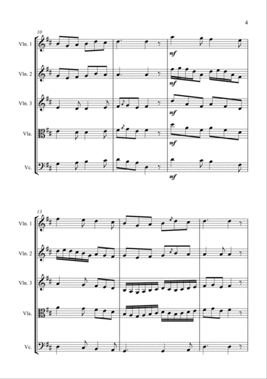 Good King Wenceslas - for String Quartet String Quartet scores gallery preview page 5