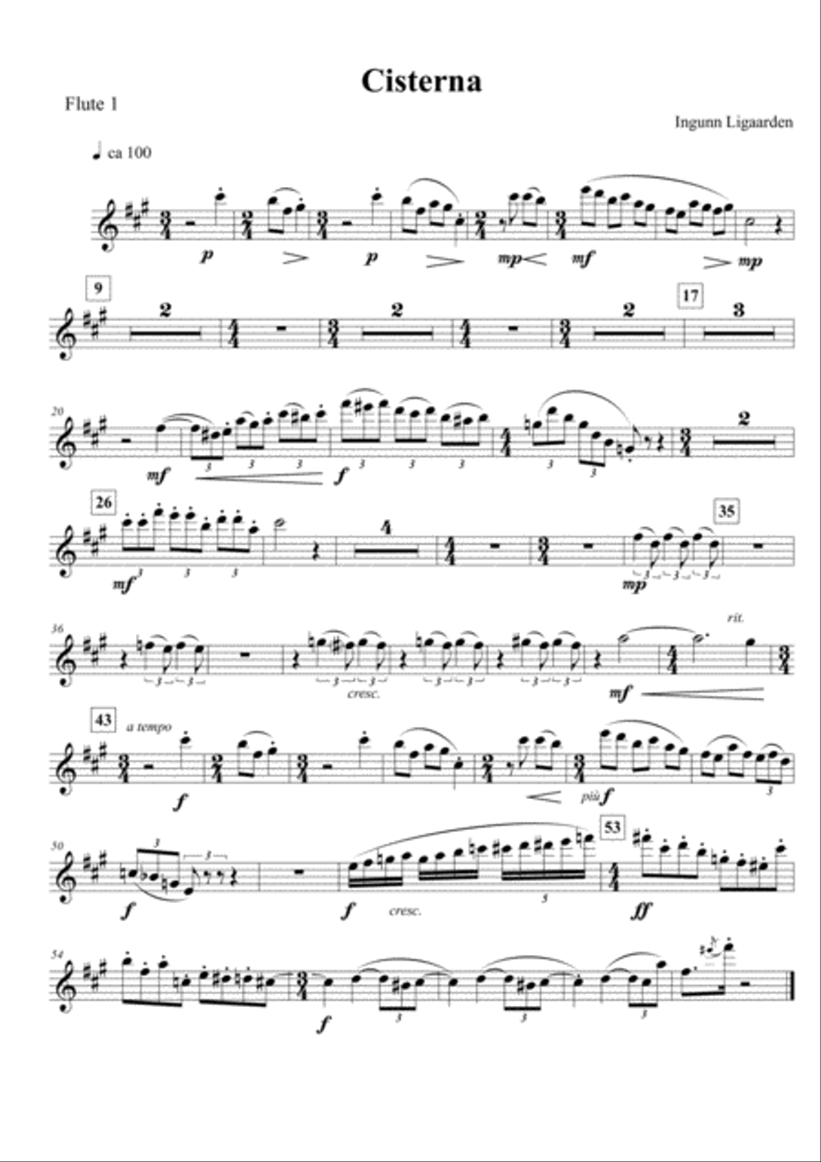 Cisterna - parts only Chamber Orchestra - Digital Sheet Music