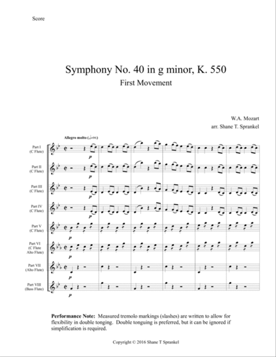 Symphony No. 40 in g minor, K. 550 Woodwind Ensemble scores gallery preview page 3