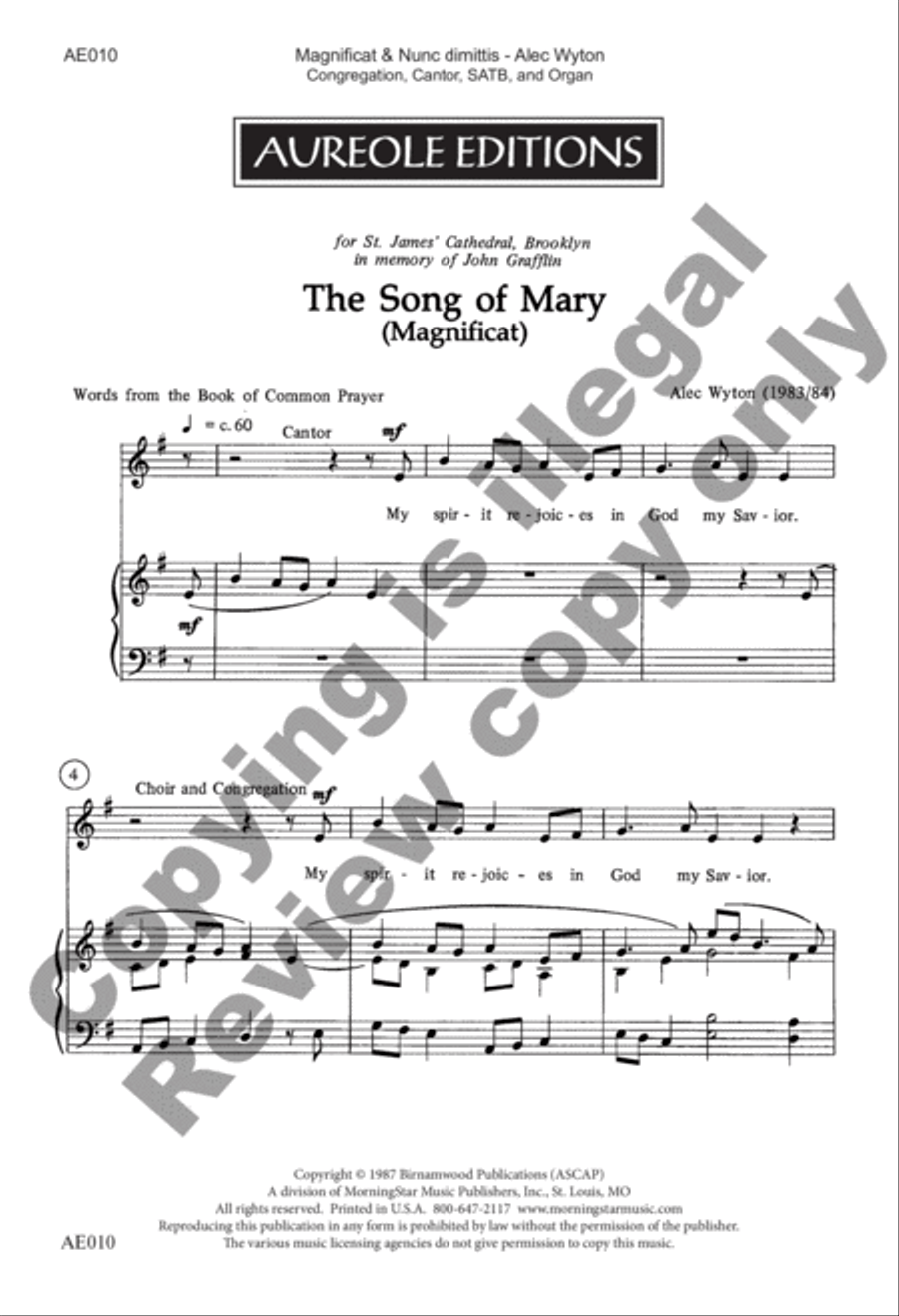 Magnificat & Nunc Dimittis 4-Part scores gallery preview page 3