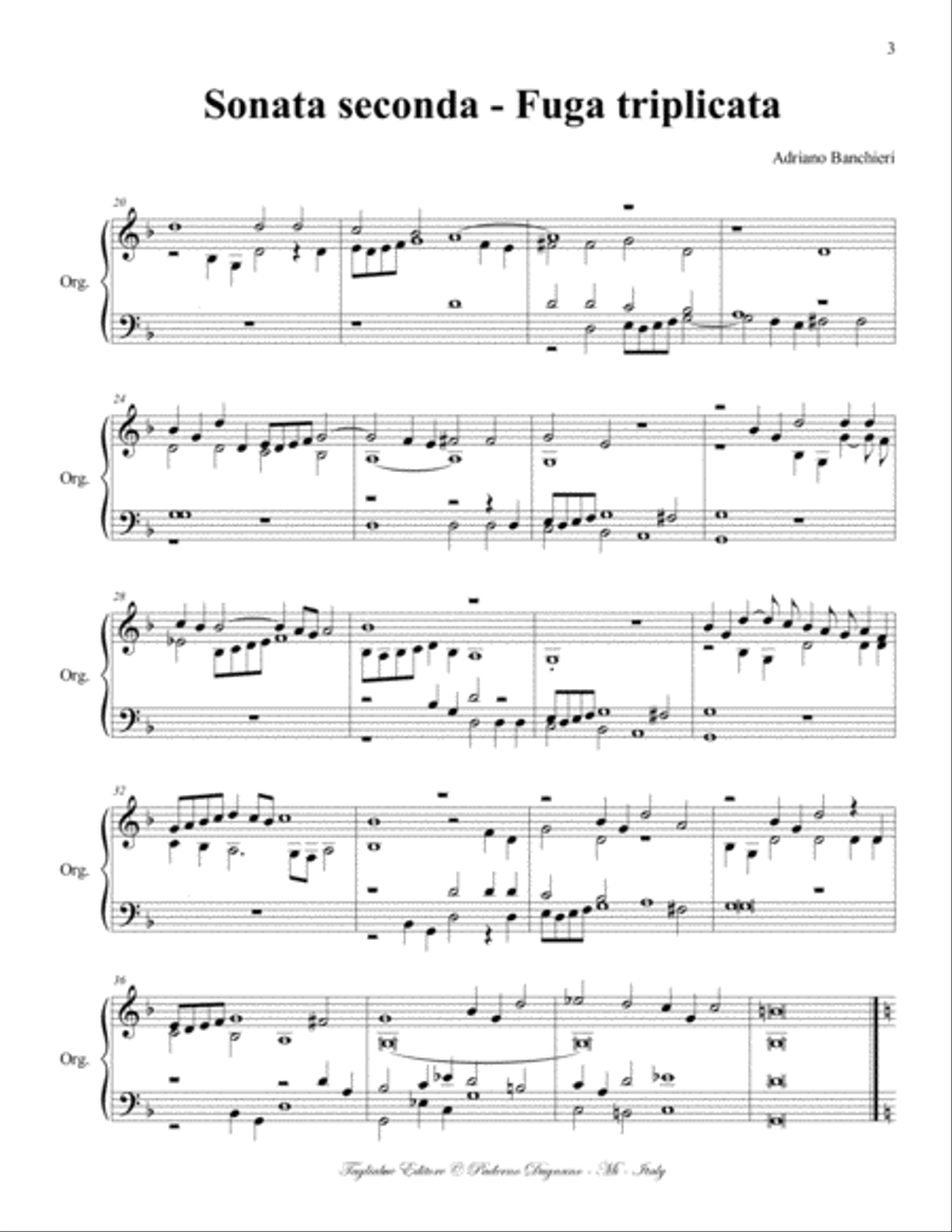 L'ORGANO SUONARINO - Banchieri - 6 Sonate for Organ Organ Solo scores gallery preview page 3