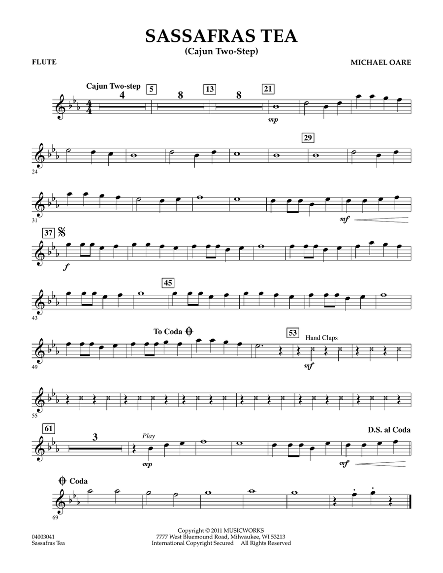 Sassafras Tea (Cajun Two-Step) - Flute