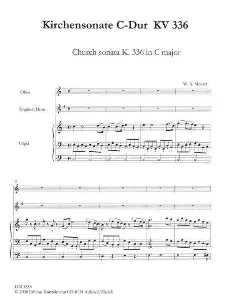 Church Sonatas for Oboe or English Horn and Organ