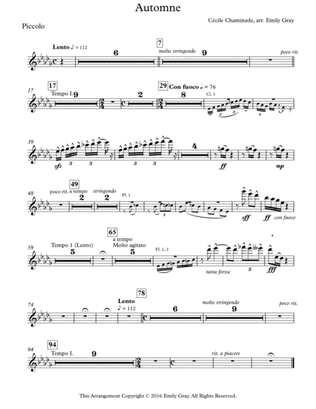 Automne for Wind Orchestra (Parts)