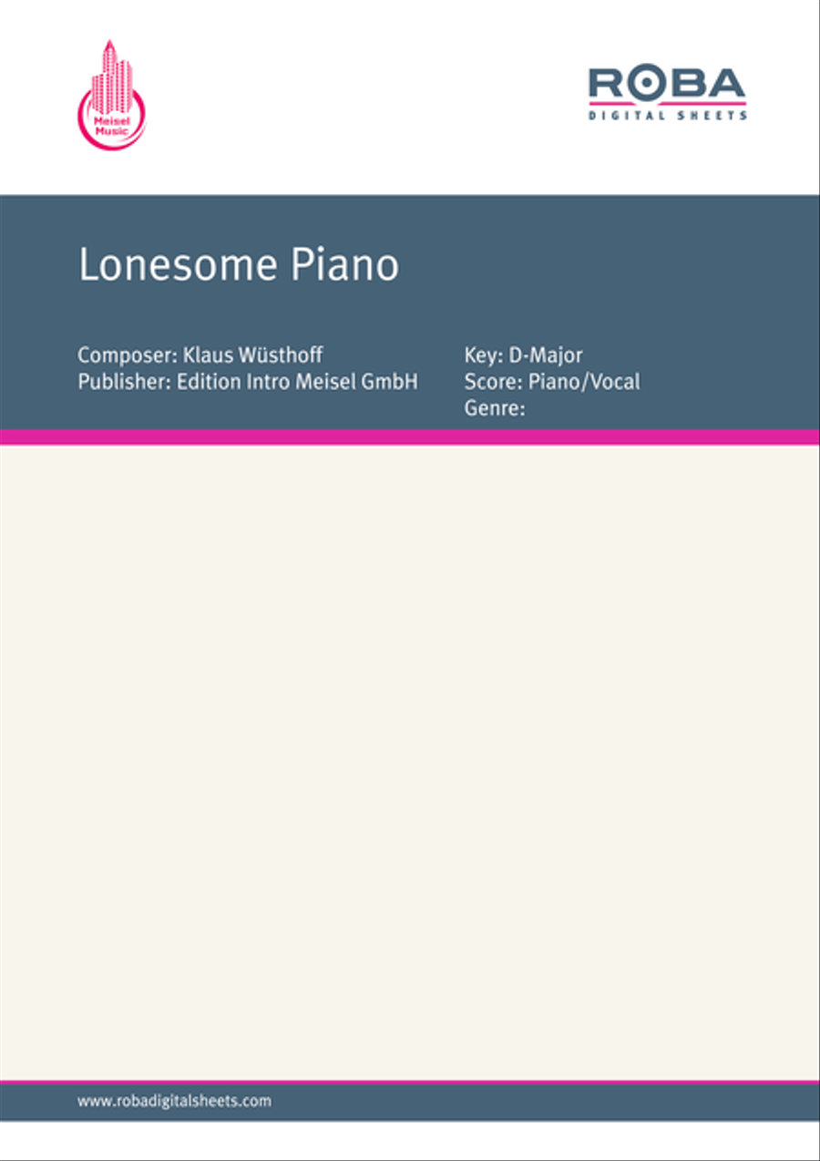 Lonesome Piano Piano, Vocal scores gallery preview page 1