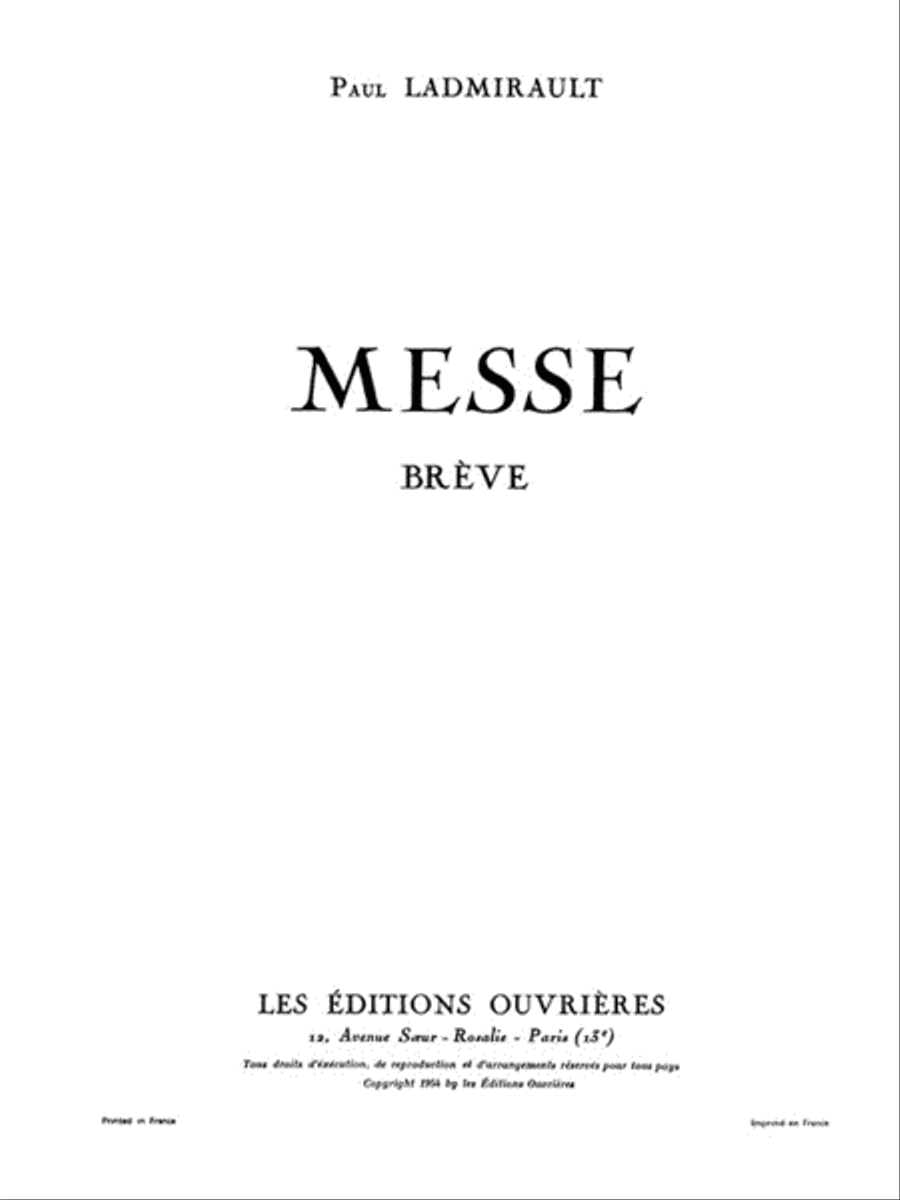 Ladmirault Messe Breve 4 Part & Organ Choral 4-Part scores gallery preview page 1