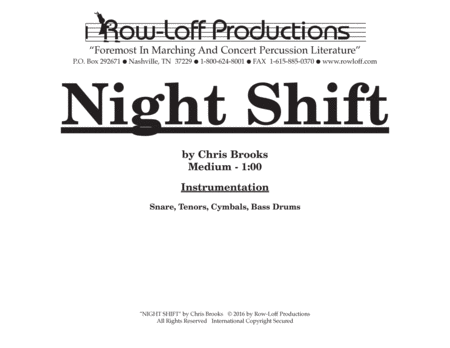 Night Shift w/Tutor Tracks