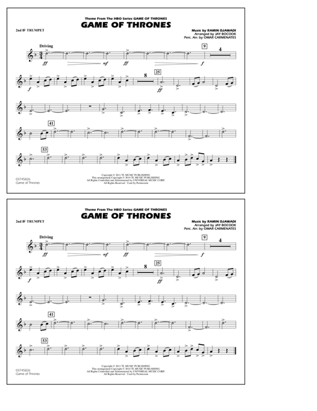 Game of Thrones (arr. Jay Bocook) - 2nd Bb Trumpet