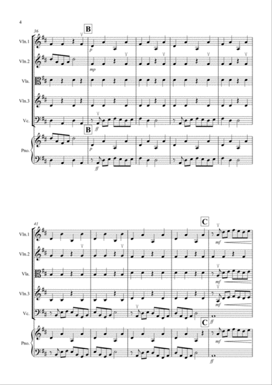 1812 Overture for String Quartet String Quartet scores gallery preview page 4