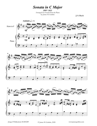 BACH: Sonata BWV 1033 for French Horn & Piano