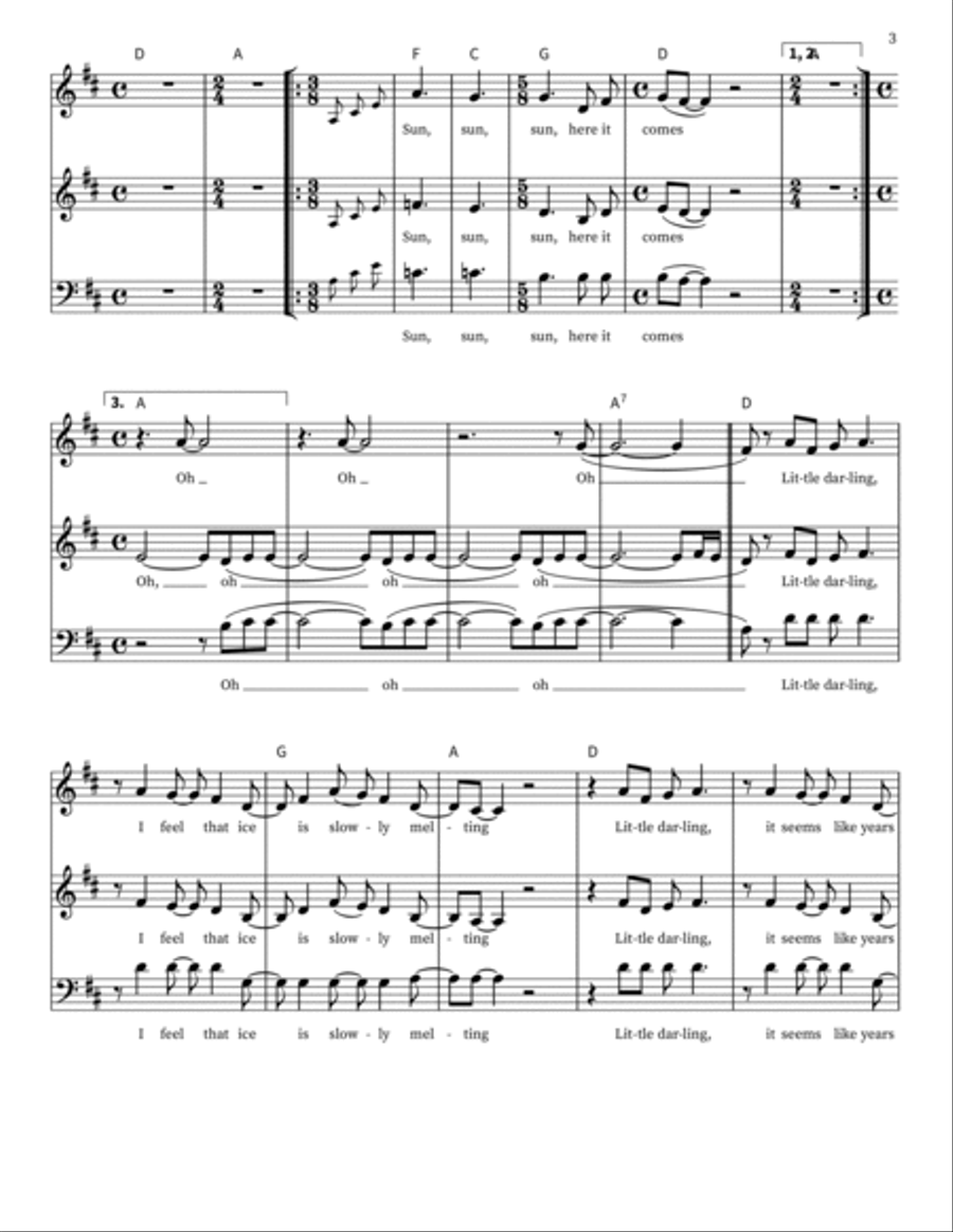Here Comes The Sun 3-Part scores gallery preview page 3