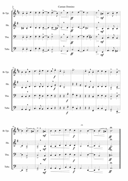 Cantate Domino by Pitoni for brass quartet image number null