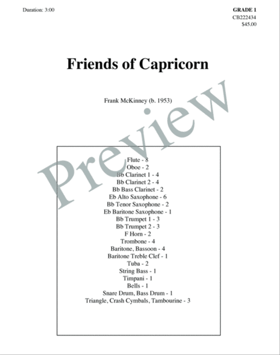 Friends of Capricorn Concert Band scores gallery preview page 2
