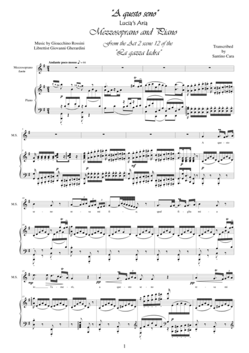 Rossini-La gazza ladra (Act 2) A questo seno - Mezzo-soprano and piano image number null