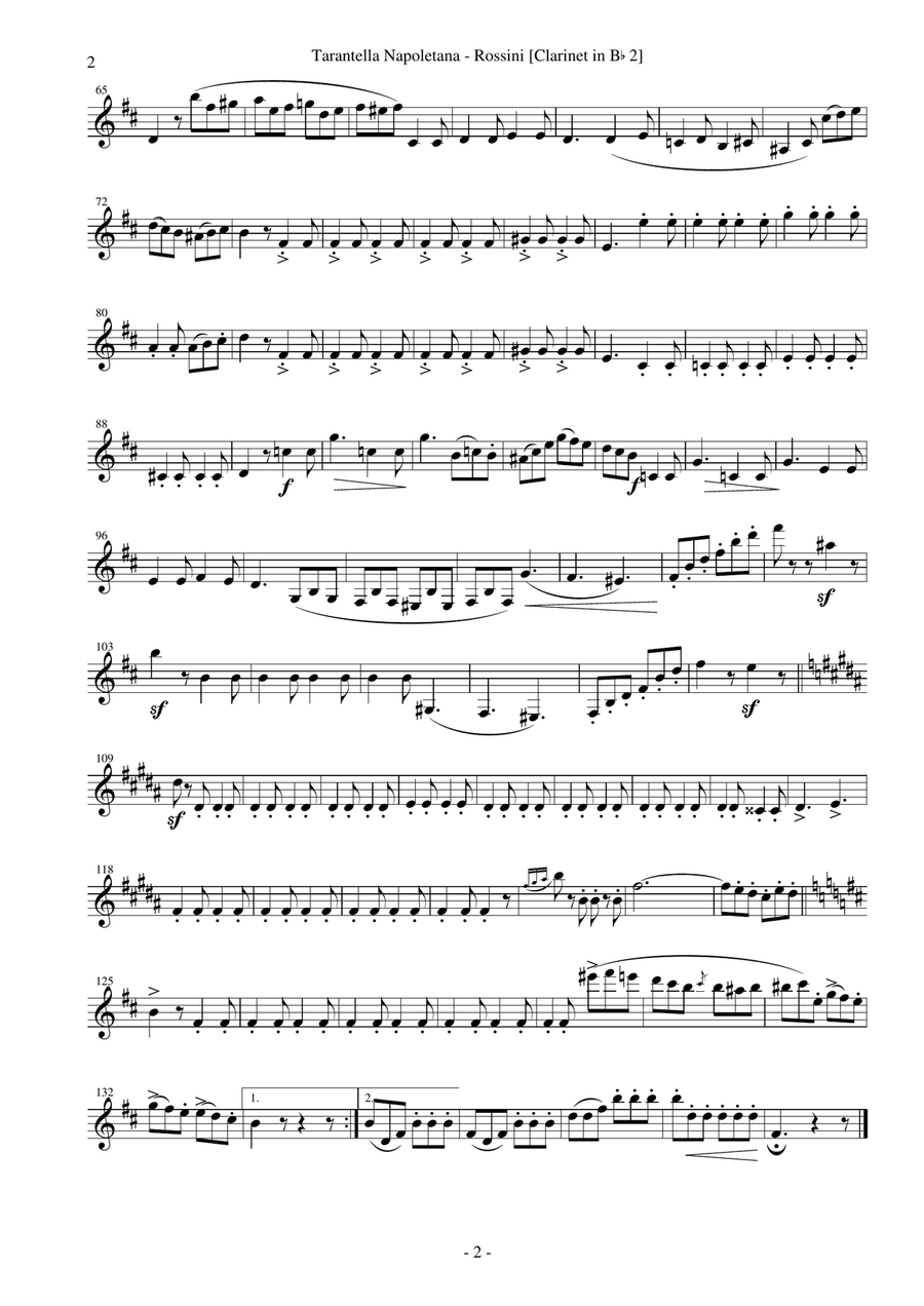 Tarantella Napoletana, La Danza (Clarinet Quartet) Clarinet Quartet scores gallery preview page 4