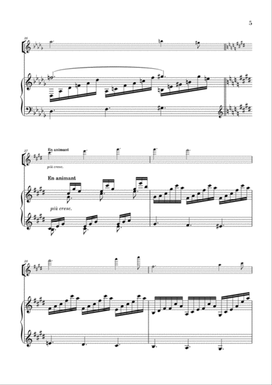 Clair de Lune for Violin and Piano (from Suite Bergamasque) Violin scores gallery preview page 5