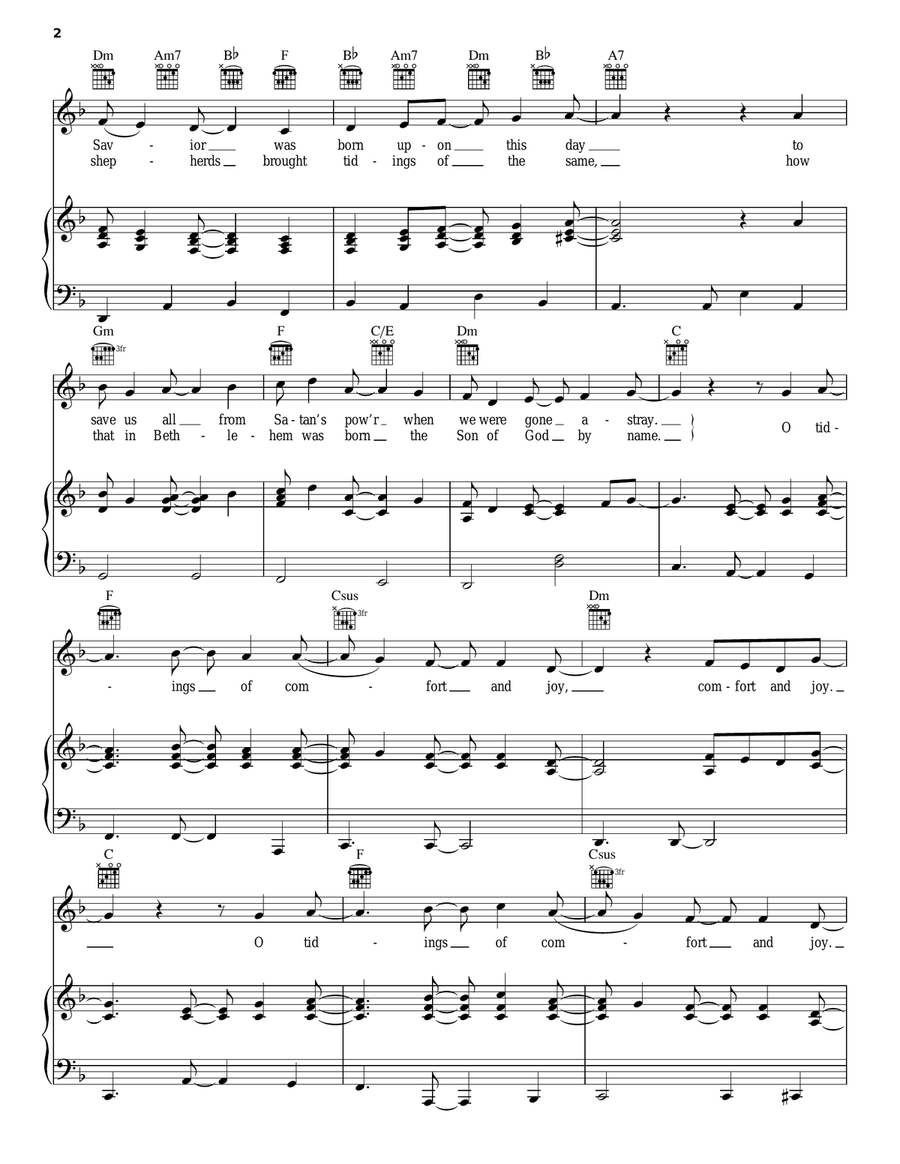 God Rest Ye Merry Gentlemen/We Three Kings Piano, Vocal, Guitar scores gallery preview page 2