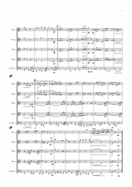 Moonlight Serenade for Bb Trombone Quintet (TC) Jazz for 5 Brass Series image number null